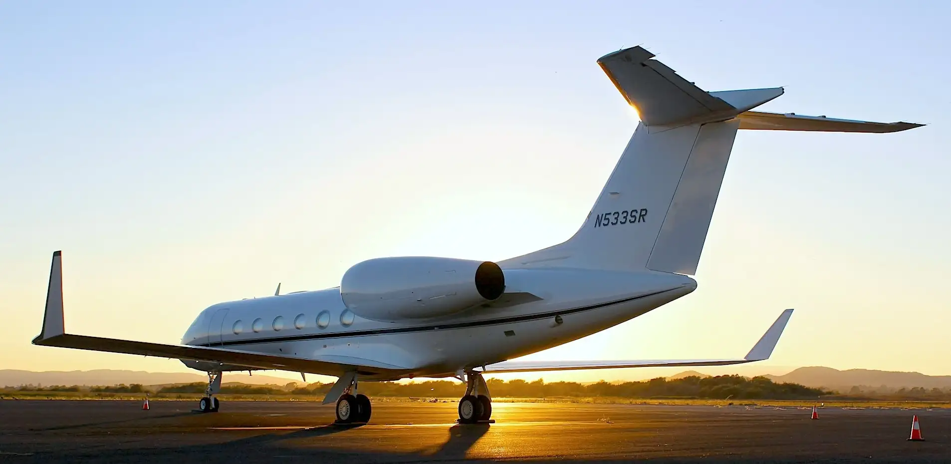 PennJet Aircraft Management jet on runway